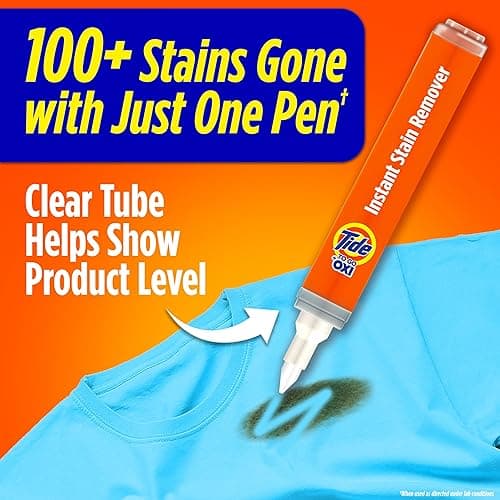 Tide Pen Stain Remover for Clothes, To Go Pen, Instant Stain Remover Pen & Spot Cleaner, Portable & Travel-Friendly, Works on Food & Drink Stains, Fits in Purses & Bags, 3 Count (Pack of 2) thumbnail 2
