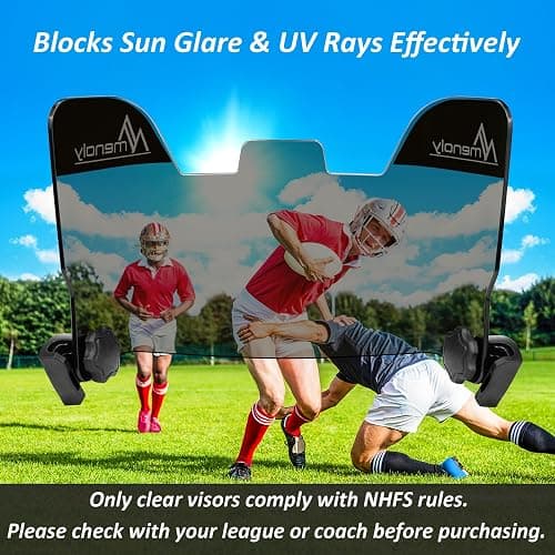 MENOLY Football Visor, Youth Football Helmet Viosor, Scratch Resistant, UV Block, Facial Protection Visor for Football Helmet thumbnail 2