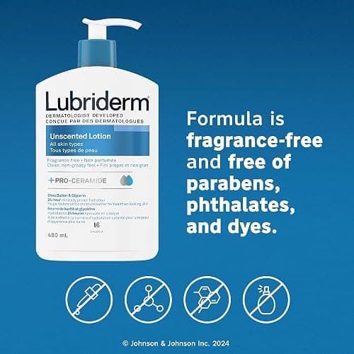 Lubriderm Unfragranced Moisturizing Hand and Body Lotion, 480ml thumbnail 4