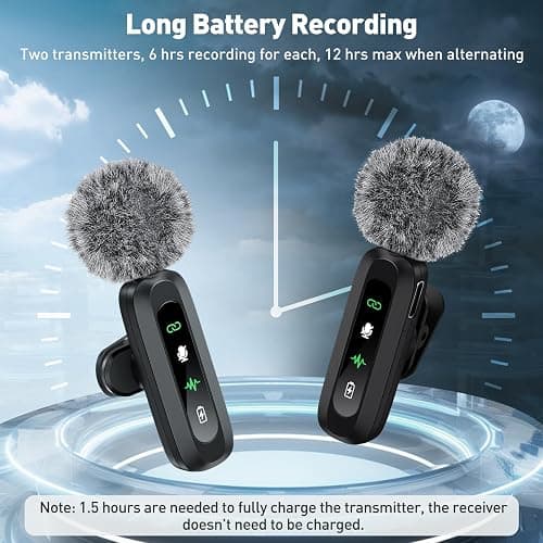 USB C Lavalier Microphone Wireless Mini Mic for Type-C Android Phone/Tablet/PC Video Recording Clip-on Mics with Rotatable Clip&Denoise Recording, Ideal for Vlog Tiktok Youtube Podcast Content Creator - Black Mic for USB C thumbnail 4