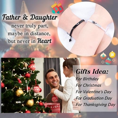 CXLDTE Matching Heart Bracelets for Dad Daughter Birthday Valentine's Father's Day Gifts Christmas Gifts thumbnail 6