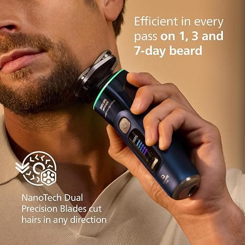 Philips Norelco Shaver i9000 Prestige Ultra, Wet & Dry Electric Shaver, Adriatic, SenseIQ Pro Technology, Triple Lift & Cut System, 360 Rotating NanoTech Precision Blades, Precision Trimmer, XP9401/92 thumbnail 6