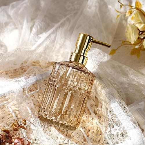 YunNasi Soap Dispenser with Pump, Refillable Liquid Hand Soap Dish Soap Dispensers for Bathroom Counter, Kitchen Sink (Amber) thumbnail 6