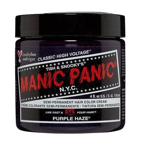 MANIC PANIC Classic Purple Haze Semi Permanent Hair Color - Warm Dark Purple Hair Dye for Women & Men That Lasts 4-6 Weeks - Vegan, Ammonia & Cruelty-Free - Create & Mix Custom Shades (4oz) - Image 1