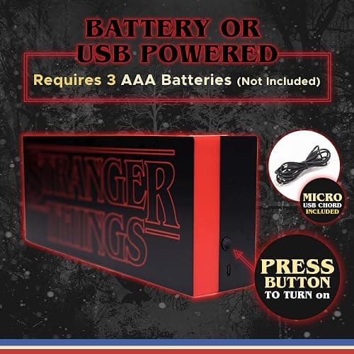 Paladone Stranger Things Logo Light with 2 Light Modes, Stranger Things Glowing Sign Decor and Gift, Officially Licensed Merchandise thumbnail 5