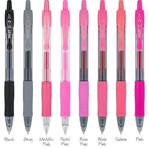 Pilot G2 Premium Gel Roller Pens, Fine Point Gel Pens, Boost Pink Pack, The Colors of Optimism, 8-Pack Pouch, 0.7 mm, Assorted - Ideal for School, Journaling, & Office Writing thumbnail 6