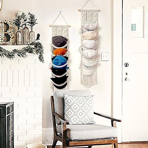 jontell Boho Baseball Cap Hanger-1 Pack-Macrame Hat Organizer for Ball Caps Holder Over Door, Hat Rack for Wall, Cap Rack for Decoration and Display, Boho Handmade Cap Display thumbnail 7