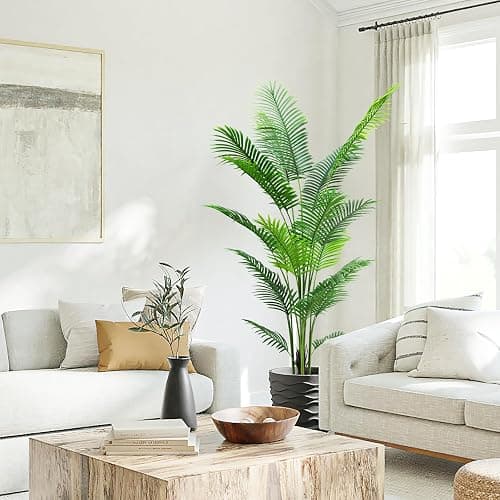 HAIHONG 6FT Artificial Palm Tree,Faux Areca Palm Plant with Real Touch Leaves and Adjustable Branches,Fake Tropical Palm Tree for Home Office Indoor Outdoor Modern Decoration thumbnail 2