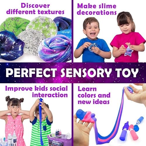 Original Stationery Galaxy Slime Kit for Kids Ages 8–12, DIY Space Slime Set with Glow-in-the-Dark Stickers & Galactic Glitter, Fun Cosmic Craft for Creative Play, Christmas Gift for Boys & Girls thumbnail 3