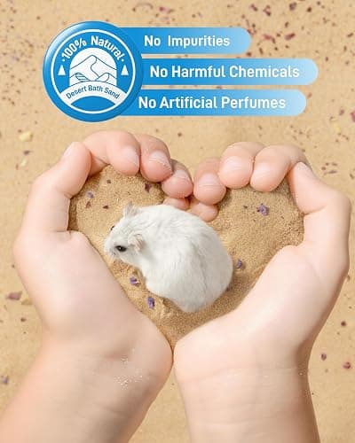 BUCATSTATE Hamster Sand, No-Dust 6.6LB Chinchilla Dust Bath with Pour Spout, 100% Natural Desert Bathing Sand for Syrian Hamster Gerbil Rat Mice Small Animals (Flower Smell) thumbnail 5