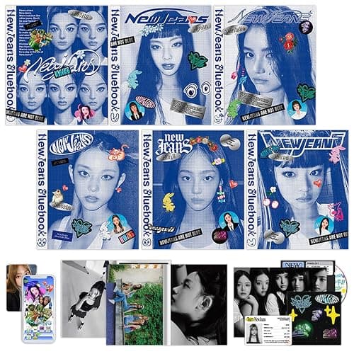 New Jeans 1st EP Album Bluebook Ver. / Random Log Book + Pin-Up Book Stickers + Photocards + Mini Poster + 3 Extra Photocards K-POP Sealed Album - Image 1