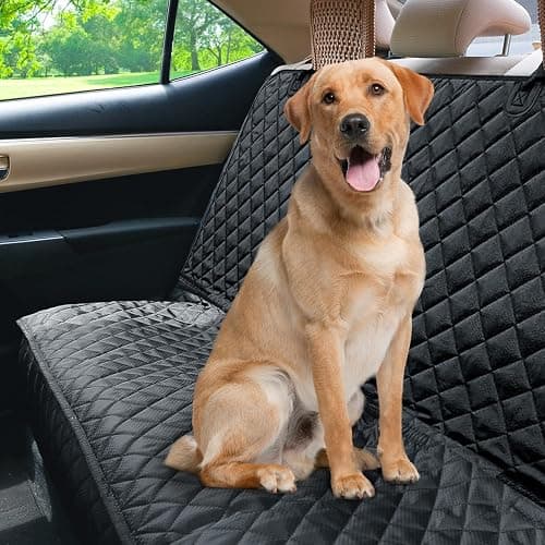 PETICON Waterproof Scratchproof Pet Bench Seat Covers for Cars, Trucks, SUVs, Nonslip Durable Back Seat Cover for Dogs, Washable Backseat Protection, Black thumbnail 8