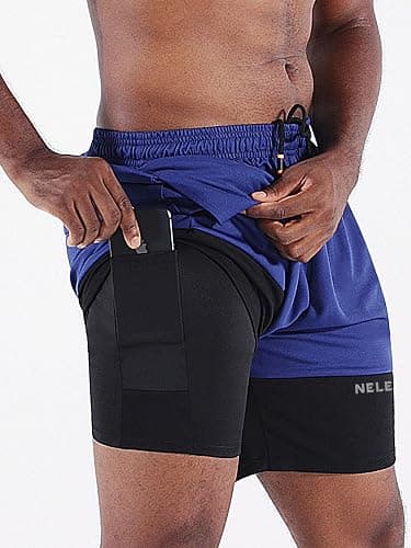 NELEUS Men's 2 in 1 Running Shorts with Liner,Dry Fit Workout Shorts with Pockets thumbnail 6