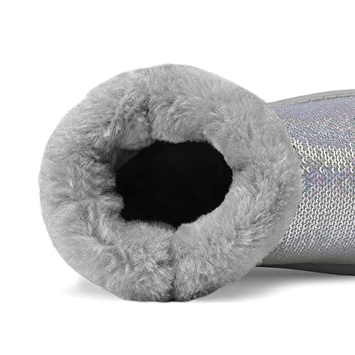 K KomForme Girls Winter Boots Sparkle Sequins Warm Snow Shoes Fur Lined Lightweight Comfy (Toddler/Little Kids/Big Kids) thumbnail 3