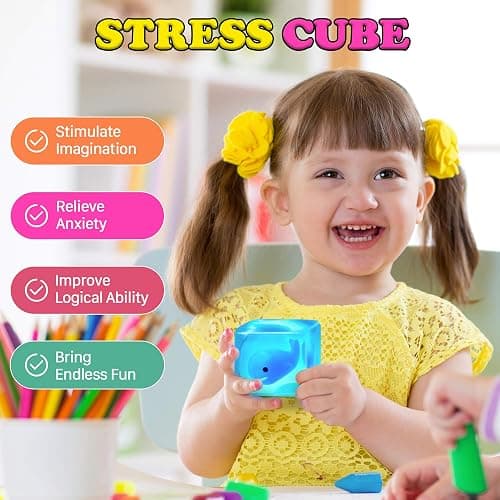 Stress Cube Squishy Fidget Toys Kids Adults - Glow in The Dark Whale Squish Toy Sensory Toys for Kids with Autism Stress Balls for Kids Squeeze Toys for Anxiety Stress Relief Easter Basket Stuffers thumbnail 7