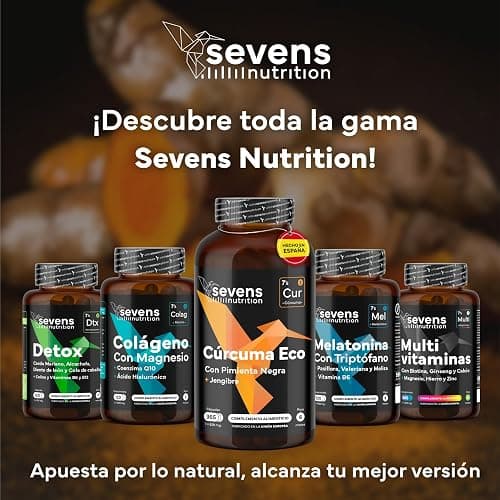 Cúrcuma con Jengibre y Pimienta Negra - 1410 mg por Dosis - 365 Cápsulas Formato Ahorro XL - Cúrcuma ECO en Cápsulas Veganas - Antiinflamatorio Natural - Apoyo Óseo y Articular - Sevens thumbnail 9
