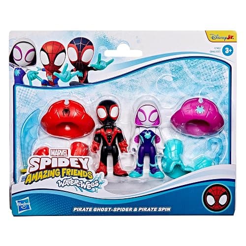 SPIDEY AND HIS AMAZING FRIENDS Marvel Water-Webs Pirate Miles “Spin” Morales & Pirate Ghost-Spider Action Figures thumbnail 3