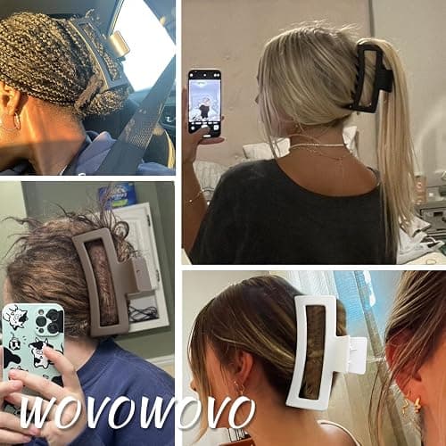 3Pcs Jumbo Hair Claw Clips for Thick Hair, 5 Inches Extra Large Non-Slip Hair Claws Rectangle Hair Clips for Buns Ponytails Strong Hold Hair Accessories for Women Girls thumbnail 3
