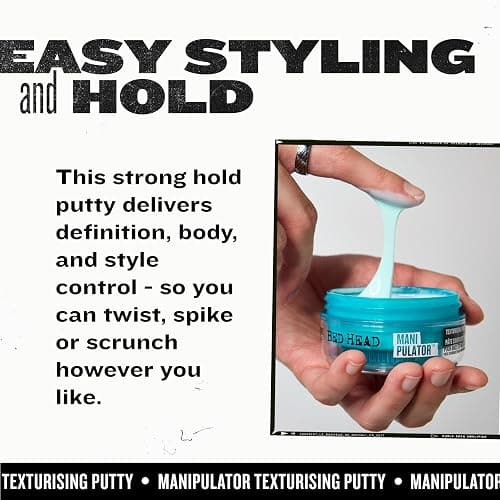 TIGI Bed Head Manipulator Texturizing Putty, Firm Hold Styling Putty for Short to Medium Hair, 2.01 oz thumbnail 4