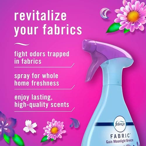 Febreze Fabric Spray, Air Freshener, Odor-Fighting Fabric Refresher, Couch and Linen Spray, Sneaker Balls Alternative, Multi-Use, Gain Moonlight Breeze Scent, 23.6 fl oz thumbnail 2