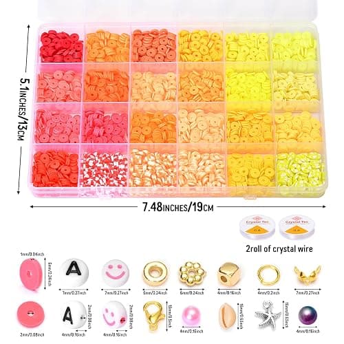 Ilootm Friendship Bracelet Kit, 16800pcs, 96 Colors Polymer Clay Beads & 24 Colors Glass Seed Beads, 400 Letters Beads，Bracelet Making Kit for DIY Jewelry Making&Friendship Bracelet Making thumbnail 4