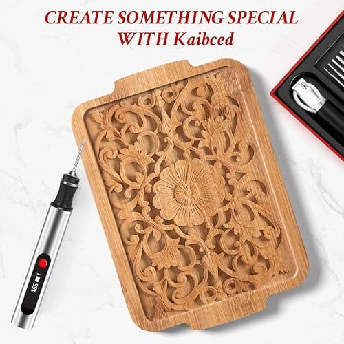 Kaibced Engraving Pen, Ultimate Cordless Engraving Pen for Artists & DIYers - Engrave 60+ Surfaces - Beginner Friendly- 30 Bits & Mastery Guide (Grey) thumbnail 8