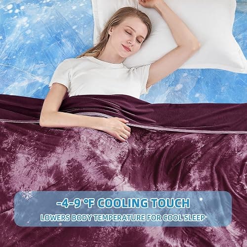 inhand Cooling Blanket Queen Size (90"x90"), Cooling Blankets for Hot Sleepers, Absorbs Heat to Keep Adults Cool for Summer Nights Sweats, Thin Cold Lightweight Blanket for Couch Bed, All Season Use thumbnail 4