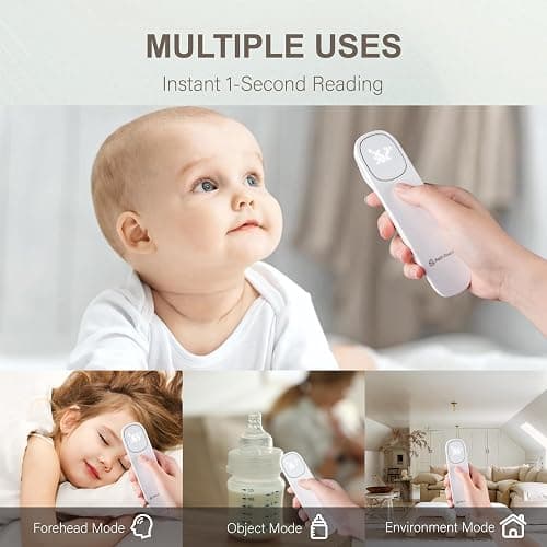 PATH PHARM Forehead Non-Contact Infrared Thermometer for Kids, Adults, and Baby Support with Digital Instant Read, Fever Alarm, Memory Function, and Large LED Display, Canadian Brand thumbnail 2