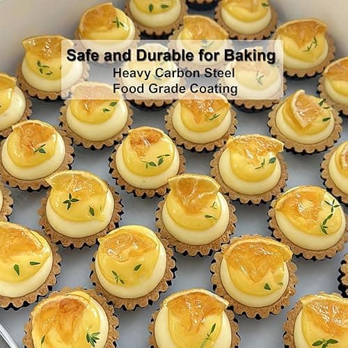 Yamteck 3 Inch Mini Quiche Pans 12 Pack, Round Egg Tart Molds with Removable Bottom. Small Tart Pans w/Non-Stick Coating Rugged Carbon Steel for Tartlets Shells Desert Making Christmas Festival Party thumbnail 8