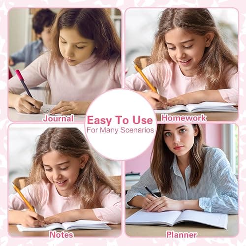 Tenceur Composition Notebook College Ruled Paper Assorted Marble Aesthetic Composition Notebook for Back to School 110 Page 7-1/2" x 9-3/4" Journal Gift for First Day School(6 Pcs,Pink) thumbnail 6