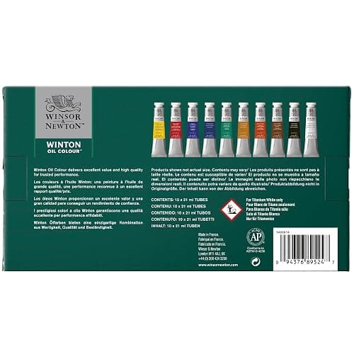 Winsor & Newton Winton Oil Color Paint, Basic Set, 10 x 21ml Tubes thumbnail 12