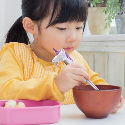 Genuine Fred MUNCHTIME Unicorn Chopsticks for Kids, Purple and White, Reusable Beginner Chopsticks with Animated Interactive Design, Fun Gift and Picky Eater Solution thumbnail 2