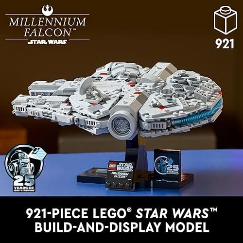 LEGO Star Wars Millennium Falcon A New Hope 25th Anniversary Collectable Model - DIY Building Sets for Adults, Men & Women, Ages 18+ - Comes with Display Stand - Star Wars Gift - 75375 thumbnail 2
