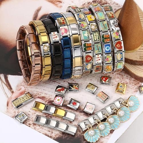 GEMOSA Custom Italian Charm Bracelet – Gold Link Starter & Photo/Element Charms thumbnail 5