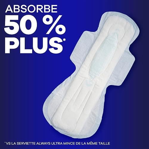 Always Maxi Pads for Women, Extra Heavy Overnight Pad with Wings, Size 5, Unscented, 36 Count thumbnail 11