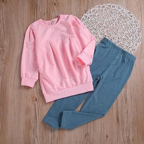 Ritatte Toddler Girls Clothes Winter Warm Long Sleeve Tops Long Pants Suit Kids Soft Cotton Fall Outfits 2Pcs Set thumbnail 2