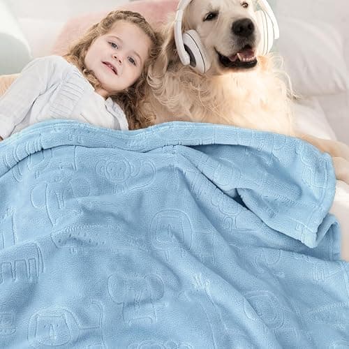 BORITAR Baby Blanket for Boys Girls Ultra Soft Fleece Warm and Lightweight Animal Blankets for Infant Toddler Newborn, 30x40 Inch, Blue thumbnail 7
