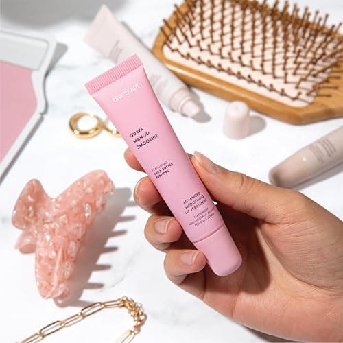ESW Beauty Guava Mango Smoothie Lip Treatment - Light Pink Tint with Shea Butter, Peptides, Guava & Mango for Advanced Smoothing & Collagen Boost thumbnail 6