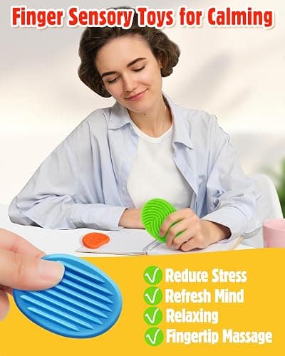 Helsort 16 Pack Textured Worry Stones, Sensory Fidget Toys for Kids Adults | Anxiety Relief, Sensory Toy for Autism ADHD Kids Calming, Quiet Small Fidgets for Classroom Prizes, Back to School Supplies thumbnail 6