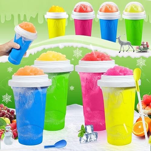 2Pack, Slushie Cup, DIY Portable Slushy Cup with Lid & Straw | Slushy Cup for Juice Milk Ice Cream, Stocking Stuffers, White Elephant Gift thumbnail 6