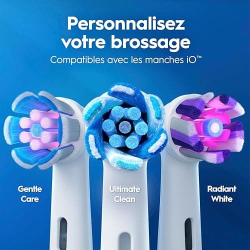 Oral-B Brosse A Dents Electrique iO 3 Rose, 3 Modes De Nettoyage Dont Blancheur, Brossage Silencieux, Capteur De Pression, Brossette De Rechange Oral B, Embout Rond, Chargeur, En Carton thumbnail 11