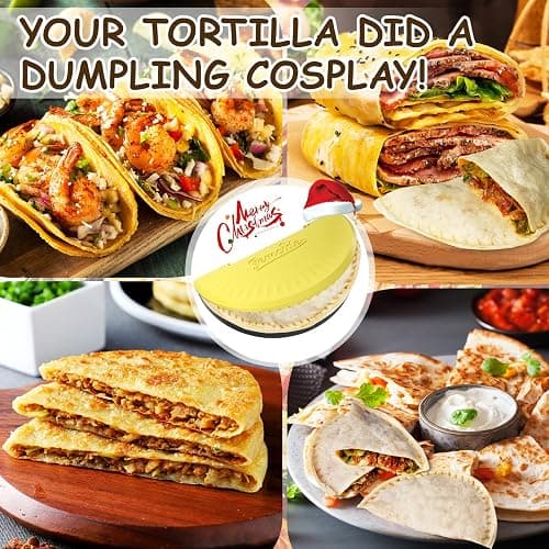 1Pack Tortilla Crimper, 10-12” Flour Tortilla Sealer | DIY Make Sealed Tacos, Quesadillas, Burritos & More | Tortilla Press for Christmas Party | BPA-Free, Dishwasher Safe, Tortilla Press Maker thumbnail 6