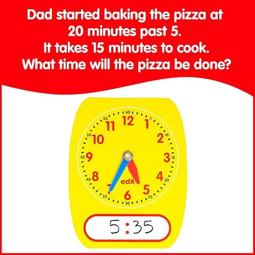edxeducation Write-On Wipe-Off Clock Dials, Set of 5 | Analog Clock With Movable Hands, Learn to Tell Time, Teaching Resource for Classrooms thumbnail 7