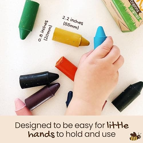 Honeysticks 100% Pure Beeswax Crayons (12 Pack) - Non Toxic Crayons for Toddlers 1-3, Safe for Baby from 1 Year Old Plus, Handmade with Natural Beeswax and Food-Grade Colors, Eco Friendly thumbnail 4