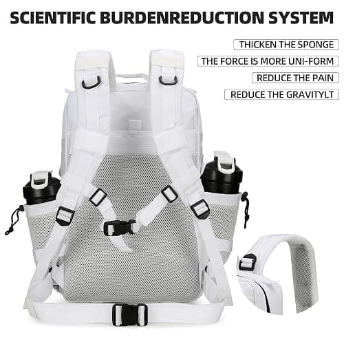 Lovelinks21 45L Tactical Assault Backpack 3 day assault pack with Molle Waterproof backpack Rucksack for Tactical Backpacks (White) thumbnail 3