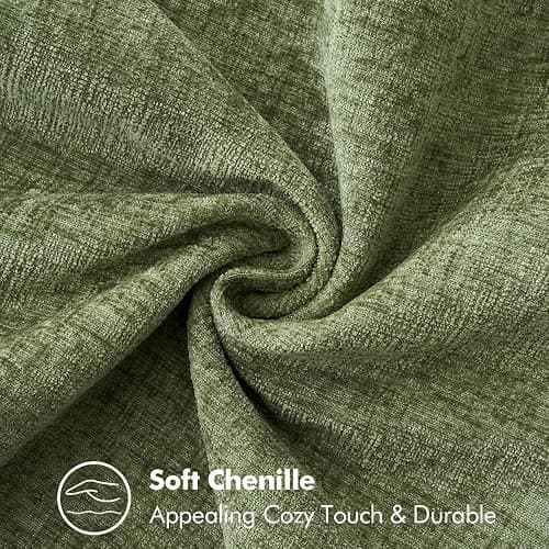 MIULEE Pack of 2 Couch Throw Pillow Covers 18x18 Inch Sage Green Farmhouse Decorative Pillow Covers with Stitched Edge Soft Chenille Solid Dyed Spring Pillow Covers for Sofa Bed Living Room thumbnail 5