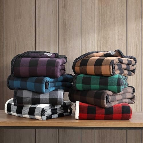 Eddie Bauer cabin paid red soft blanket thumbnail 5