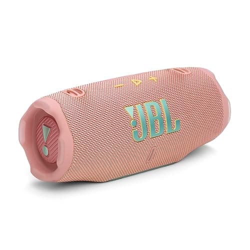 JBL Charge 6 - Portable Waterproof & Drop-Proof Bluetooth Speaker, Bold Pro Sound with AI Sound Boost, 28Hrs of Playtime, Built-in powerbank & Comes with a Sturdy/Removable Carrying Strap (Pink) - Image 1