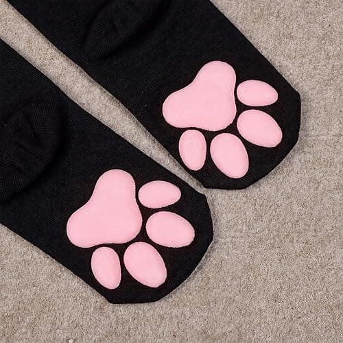 ABAFIP Cat Paw Stockings Thigh High Paw Pad Socks for Women | 3D Kitten Paw Pad Socks, Over Knee Length, Cat Feet Stockings for Halloween Cosplay Costume thumbnail 7