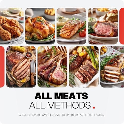 2026 Upgraded Smart Wireless Meat Thermometer 6 Sensors Accuracy Digital Food Thermometer 0.5S Instant Read, IP67 Waterproof for BBQ, Grill, Smoker, Oven, Air Fryer thumbnail 8